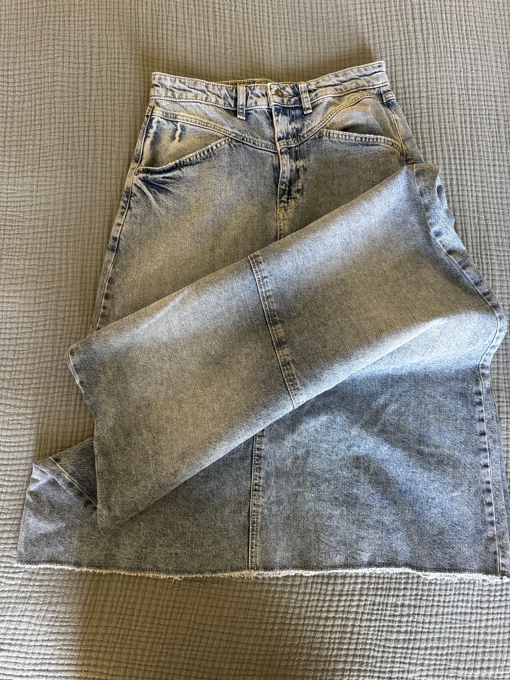 Free People Women's Long Denim Jeans Skirt
